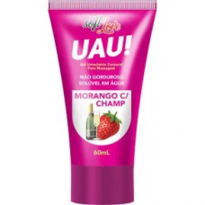 9029 UAU GEL LUBRIFICANTE ÍNTIMO DE MORANGO COM CHAMPANHE 60ML SOFT LOVE